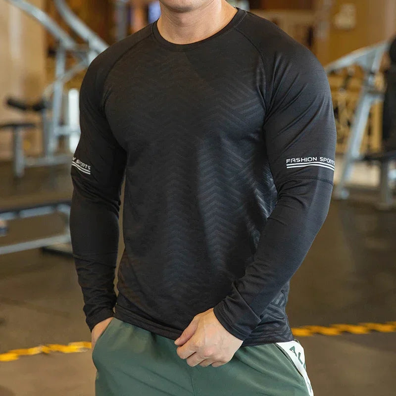 Men's Quick Dry Compression Long-Sleeve Workout Tee