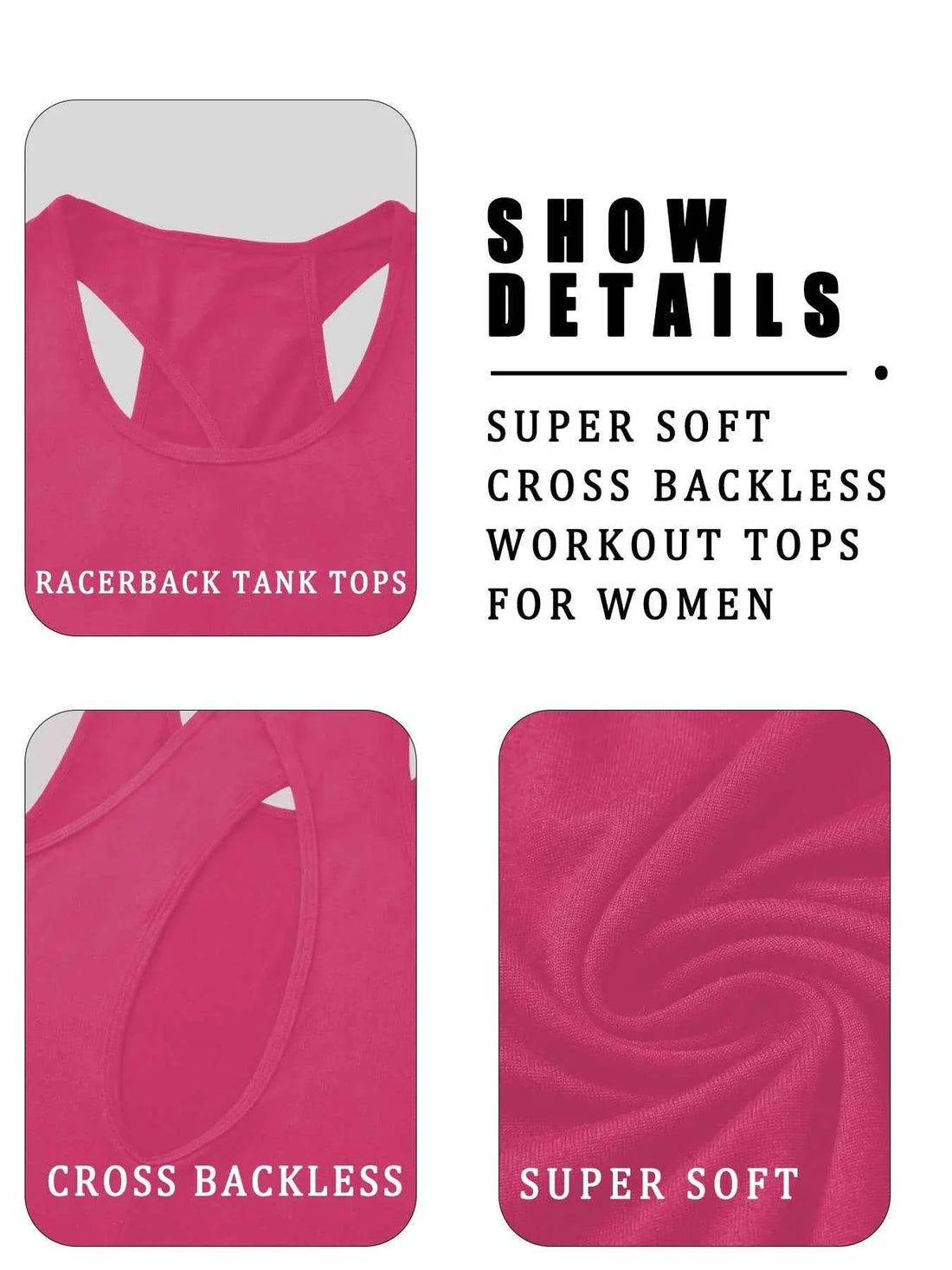Women's Super Soft Cross Racerback Yoga Tops