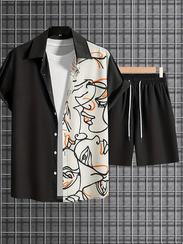 Resort Luxury Style Men's Short-sleeved Outfit