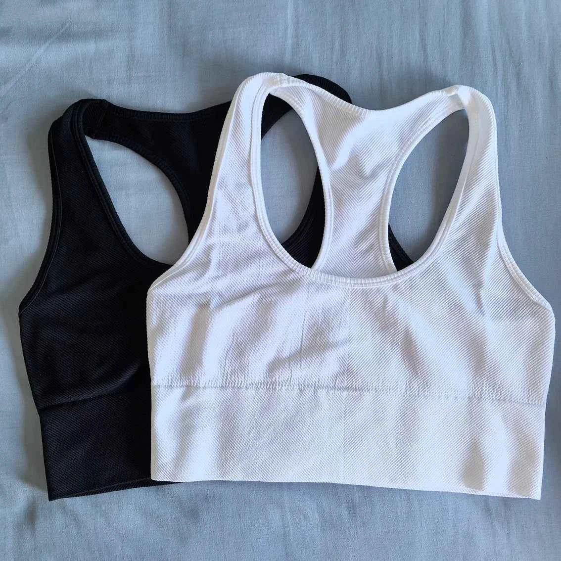 Women's Seamless Ribbed Racerback Sports Bra