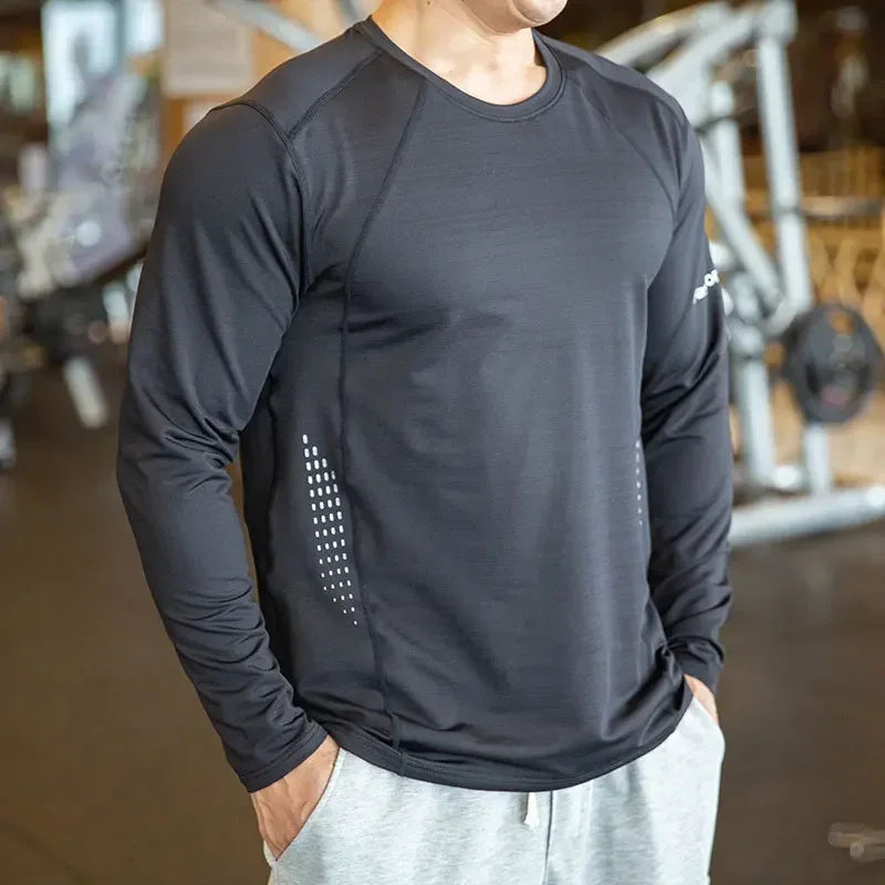 Men's Quick Dry Compression Long-Sleeve Workout Tee