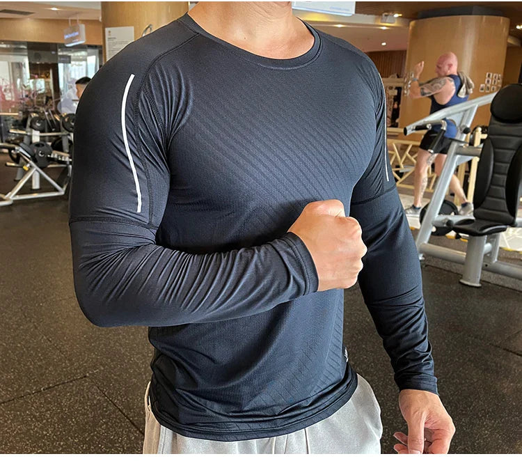 Men's Quick Dry Compression Long-Sleeve Workout Tee
