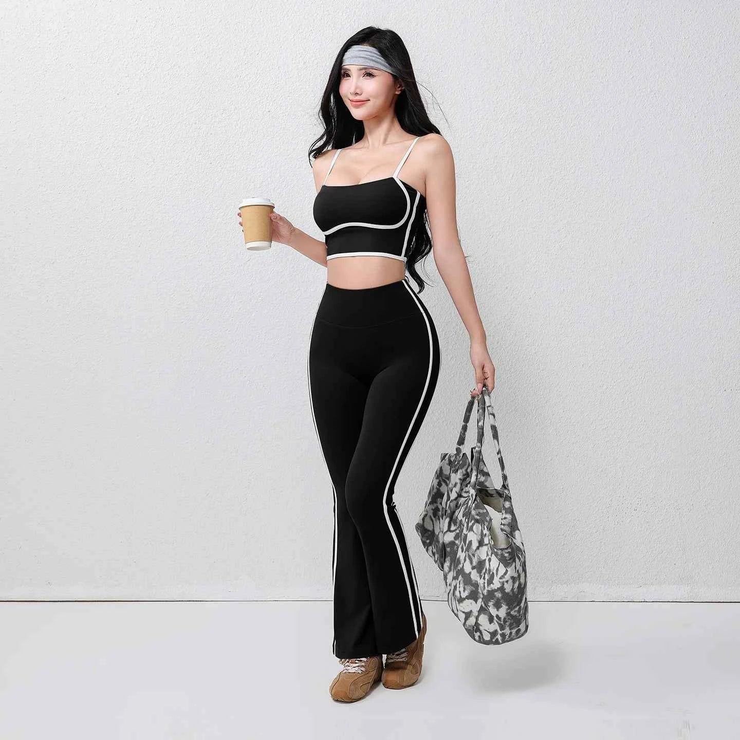 Women's Plus Size Flare Yoga Pants - Stretch & Breathable