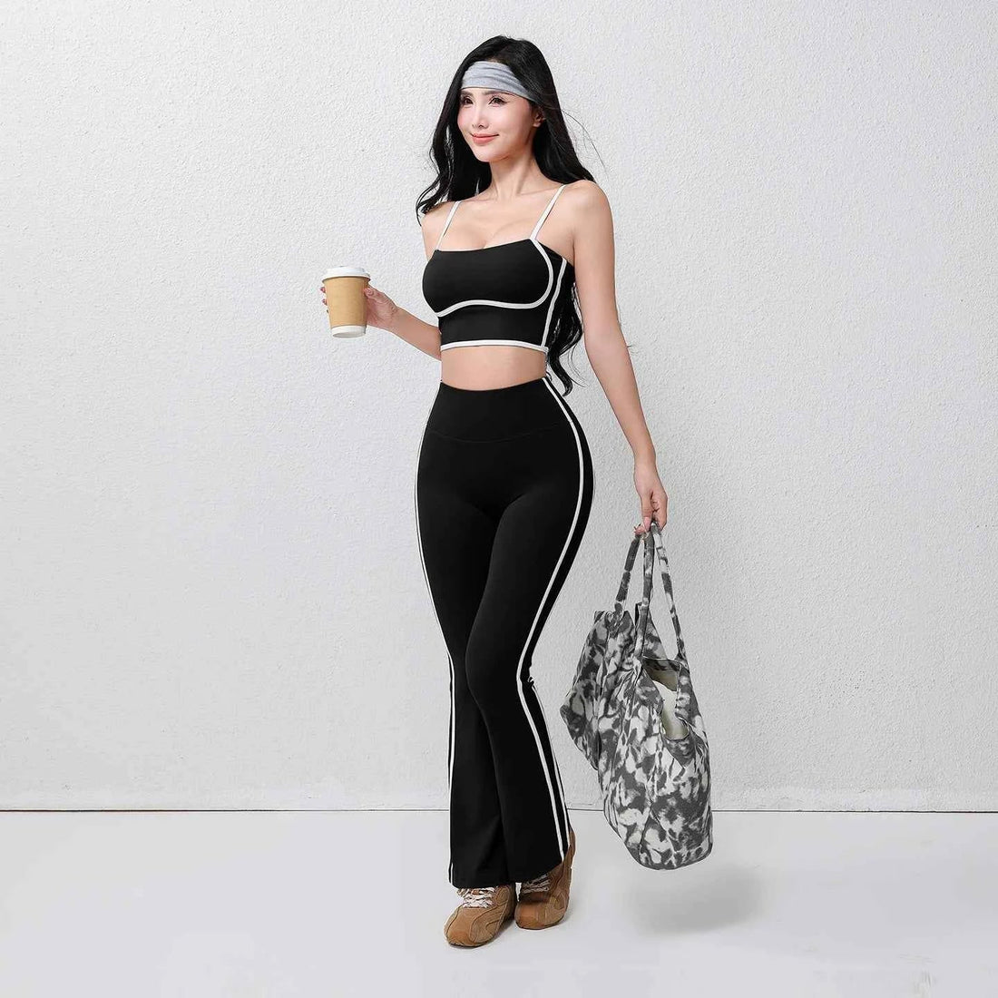 Women's Plus Size Flare Yoga Pants - Stretch & Breathable