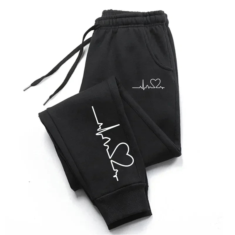 Heart Print Women's Sweatpants Jogging Pants