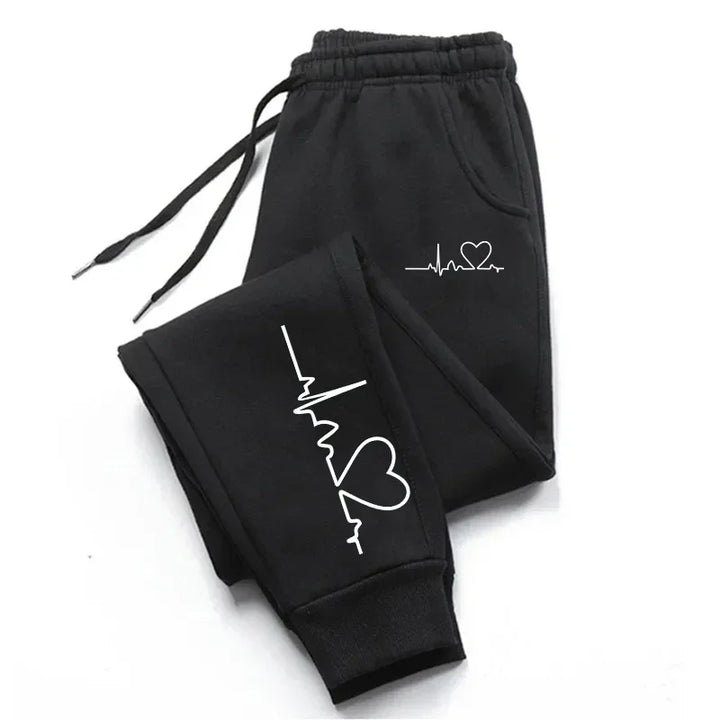 Heart Print Women's Sweatpants Jogging Pants