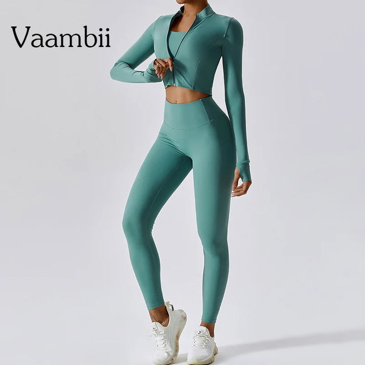 Women's 3 Piece ActiveWear Workout Outfit
