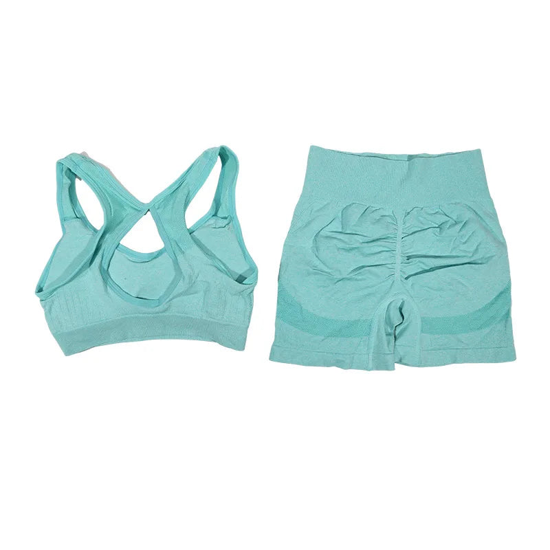 Women's Yoga Fitness Suit Shorts Workout Set