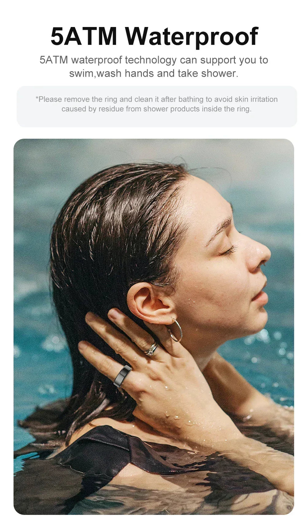 2024 COLMI Men's or Women's Waterproof Smart Ring Fitness Tracker