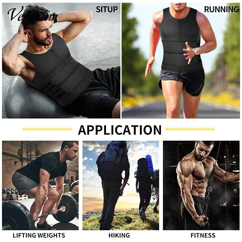 Men's Compression Body Shaper Slimming Waist Trainer Vest