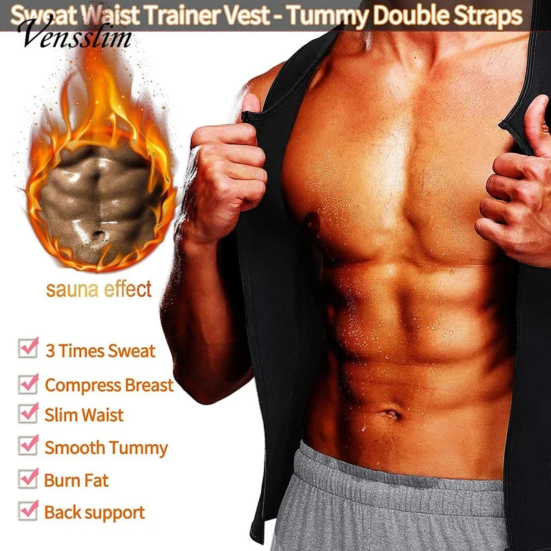 Men's Compression Body Shaper Slimming Waist Trainer Vest