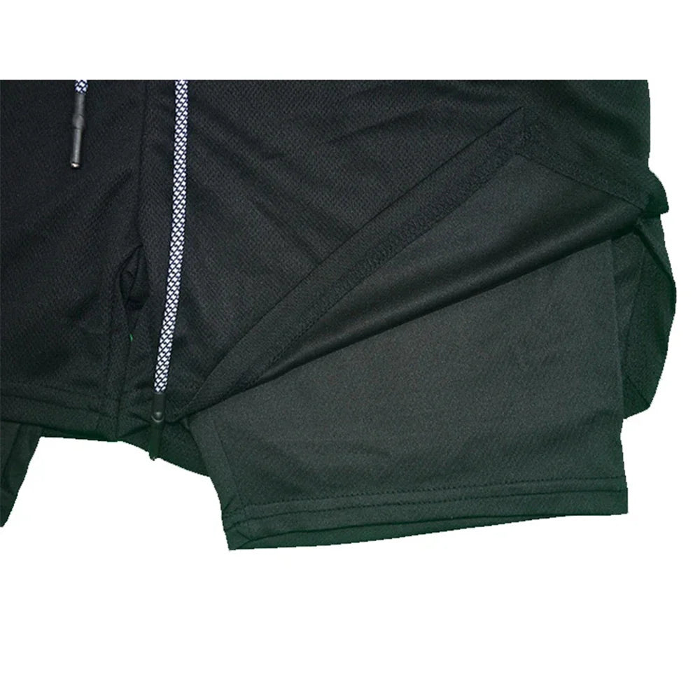 Men's 2 in 1 Compression Running Shorts with phone pockets
