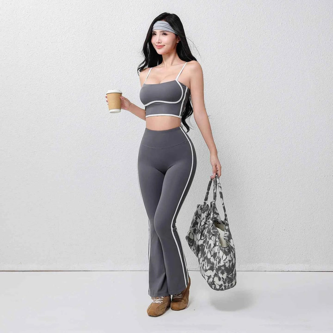 Women's Plus Size Flare Yoga Pants - Stretch & Breathable