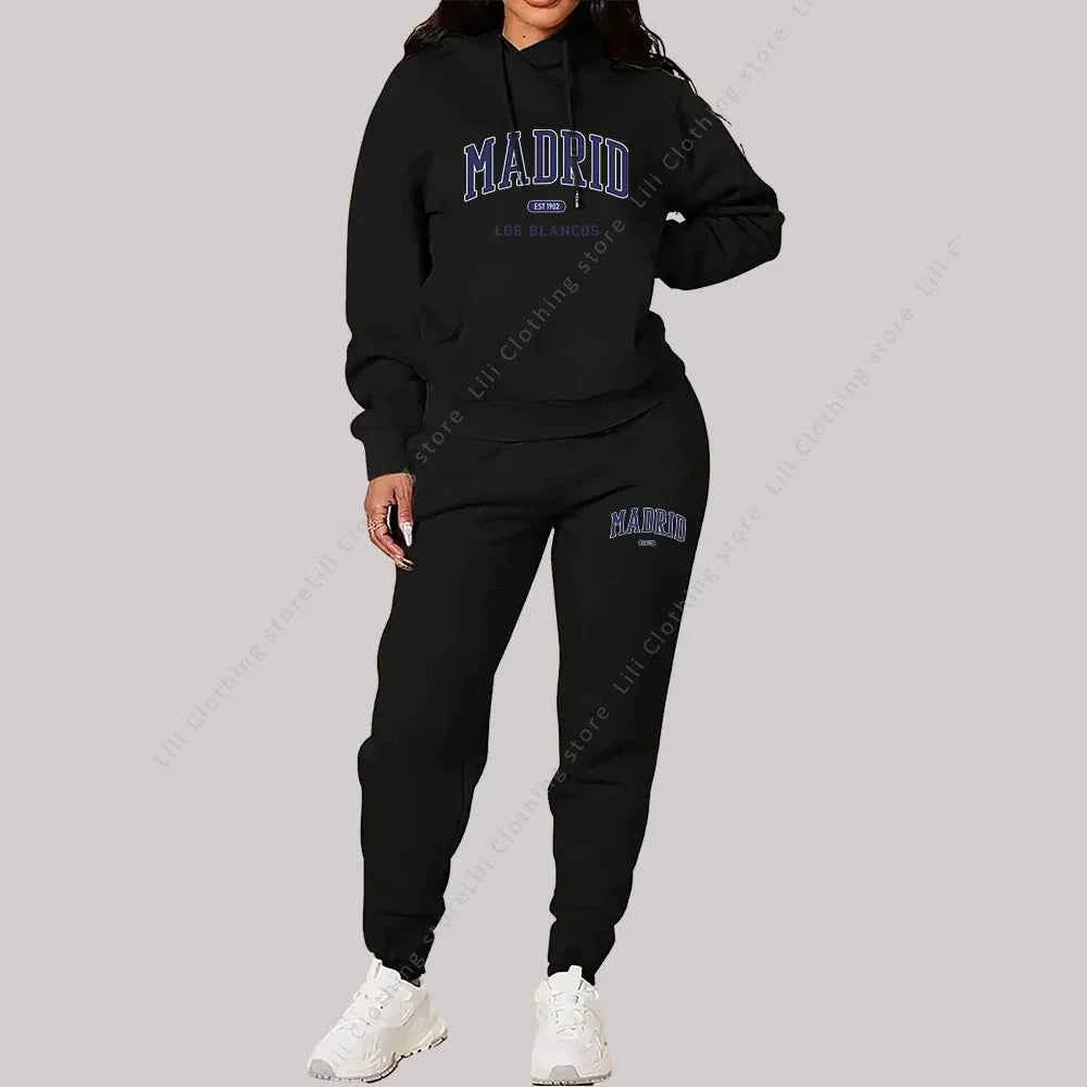 Women's Madrid Print Track Suit 2-Piece Set