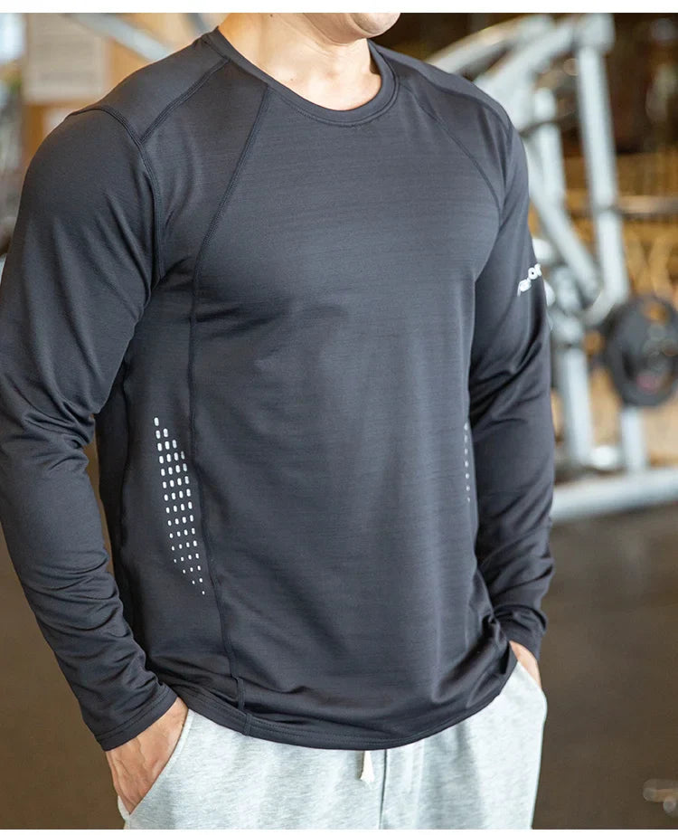 Men's Quick Dry Compression Long-Sleeve Workout Tee