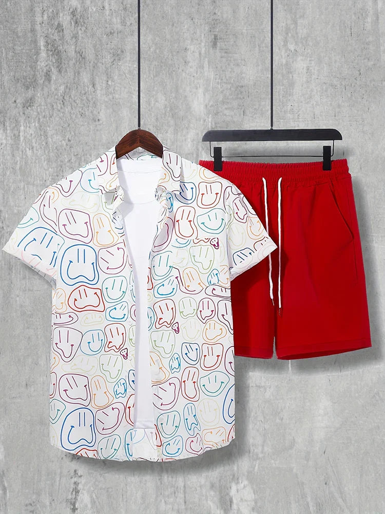 Resort Luxury Style Men's Short-sleeved Outfit