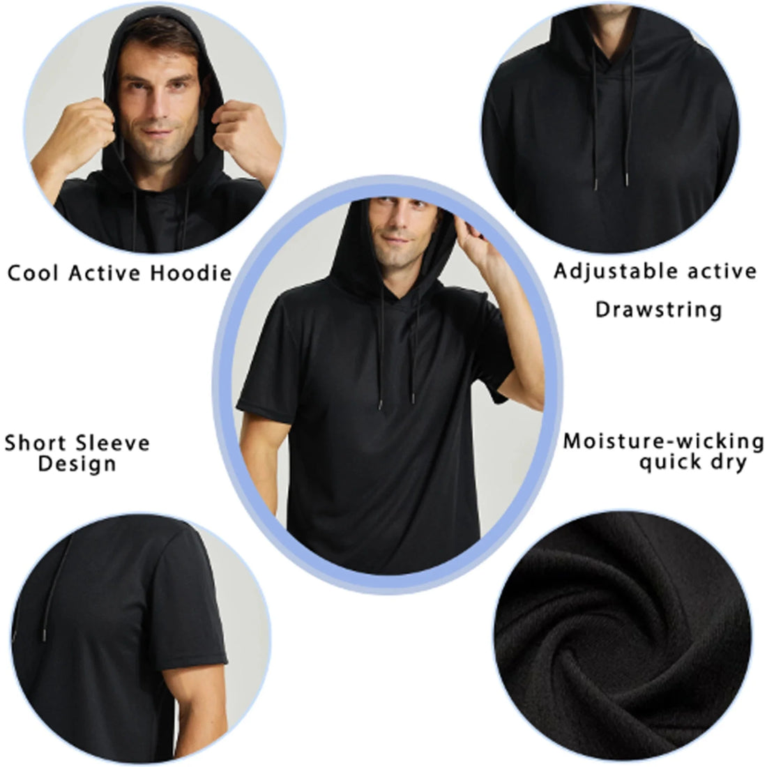 Men's Workout Hooded T-Shirts