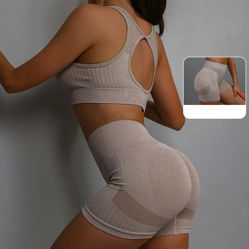 Women's Yoga Fitness Suit Shorts Workout Set
