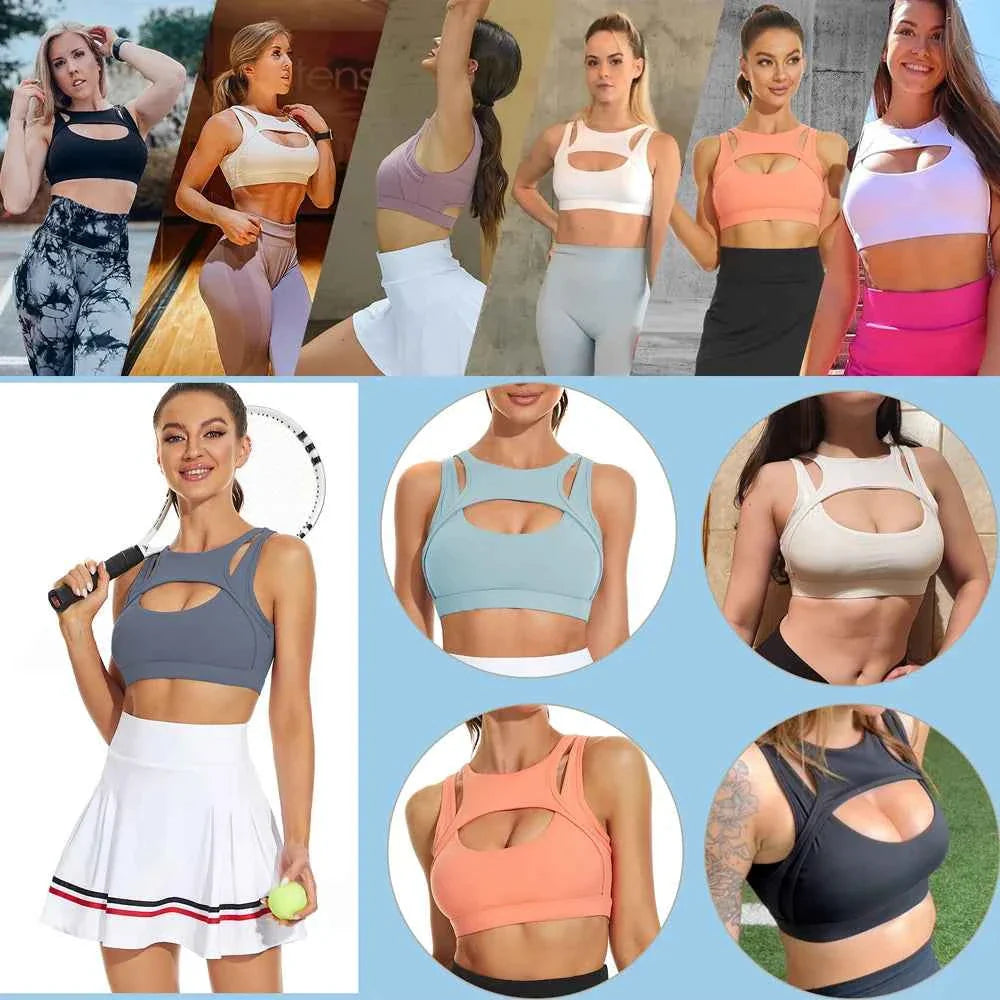 Women's Push Up Sports Bra with Removable Cups