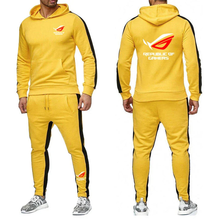 ROG Men's Fleece Tracksuit: Solid Color Jogger Set
