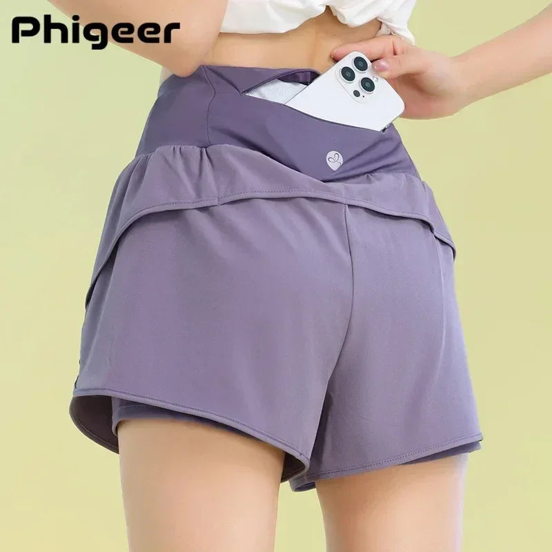 Lightweight Yoga Shorts for Women with Pockets