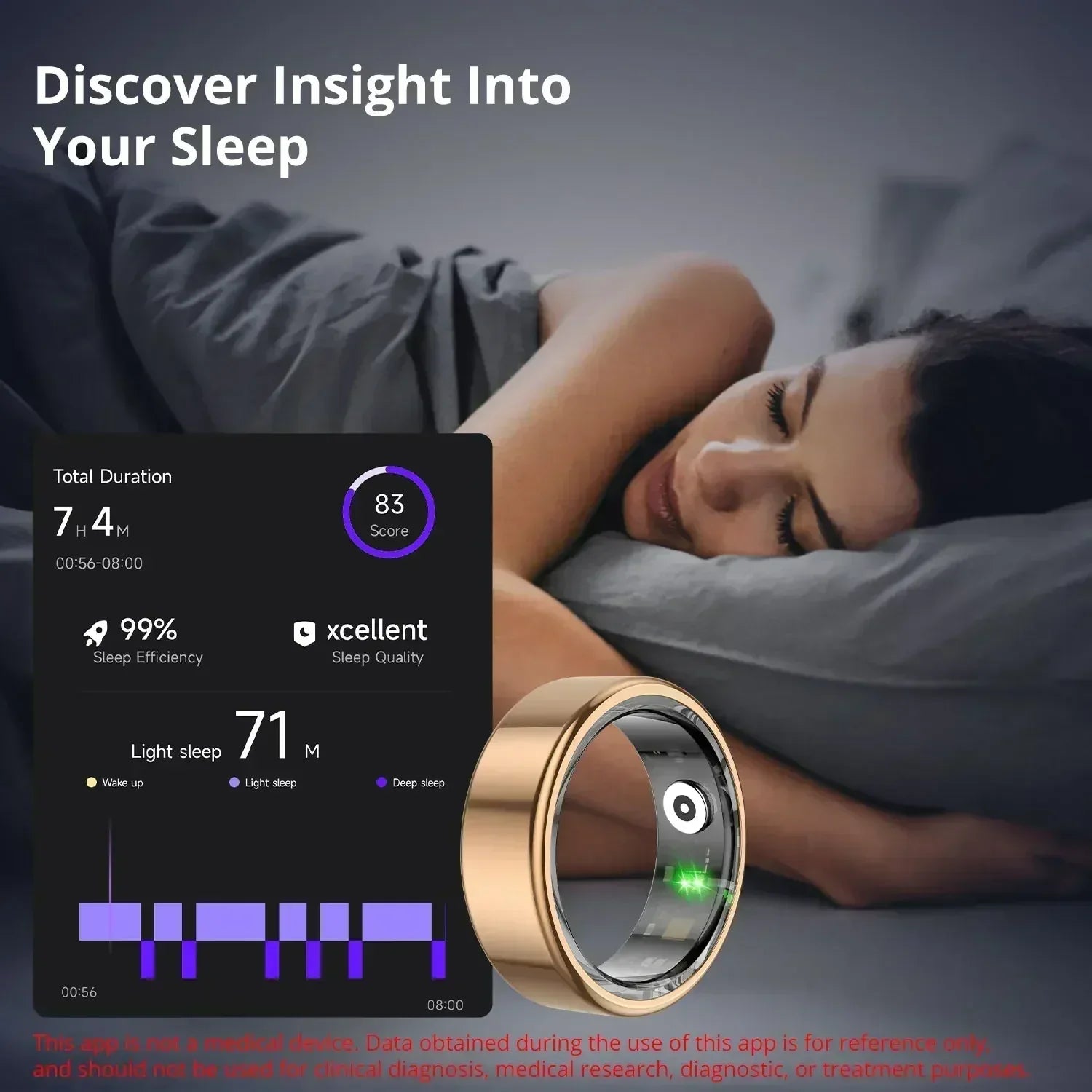 2024 COLMI Men's or Women's Waterproof Smart Ring Fitness Tracker