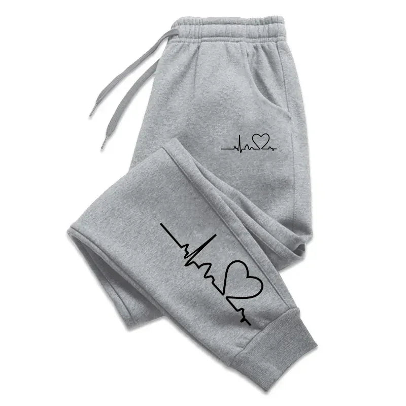 Heart Print Women's Sweatpants Jogging Pants