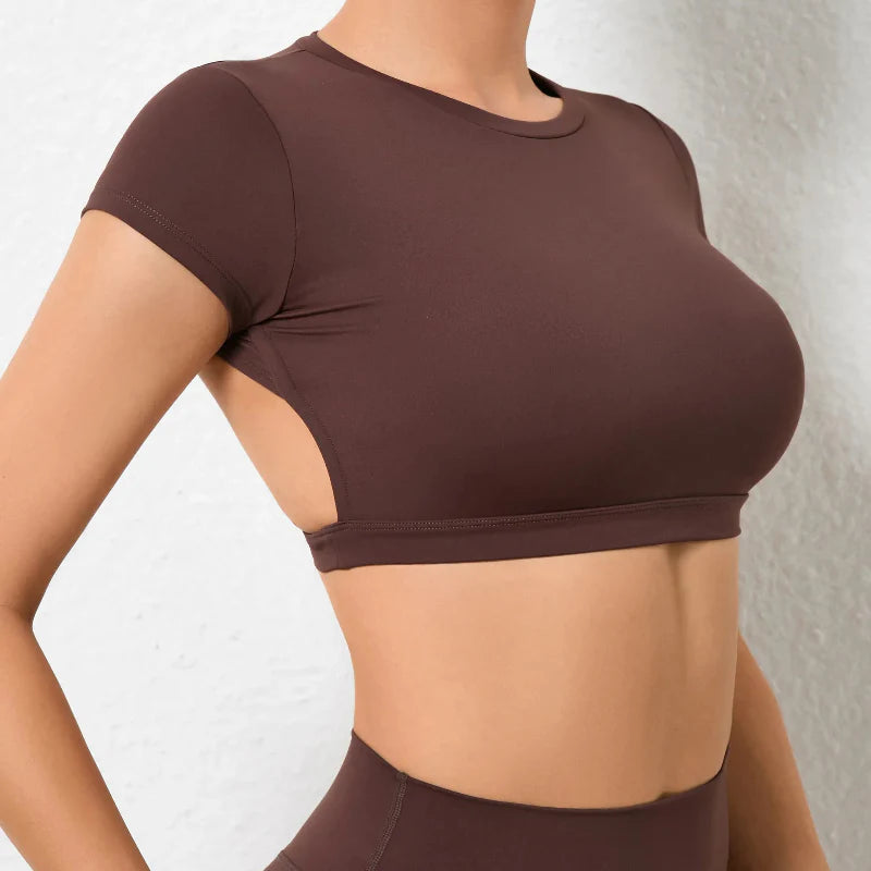 Women's Fitted Backless Fitness Crop Top