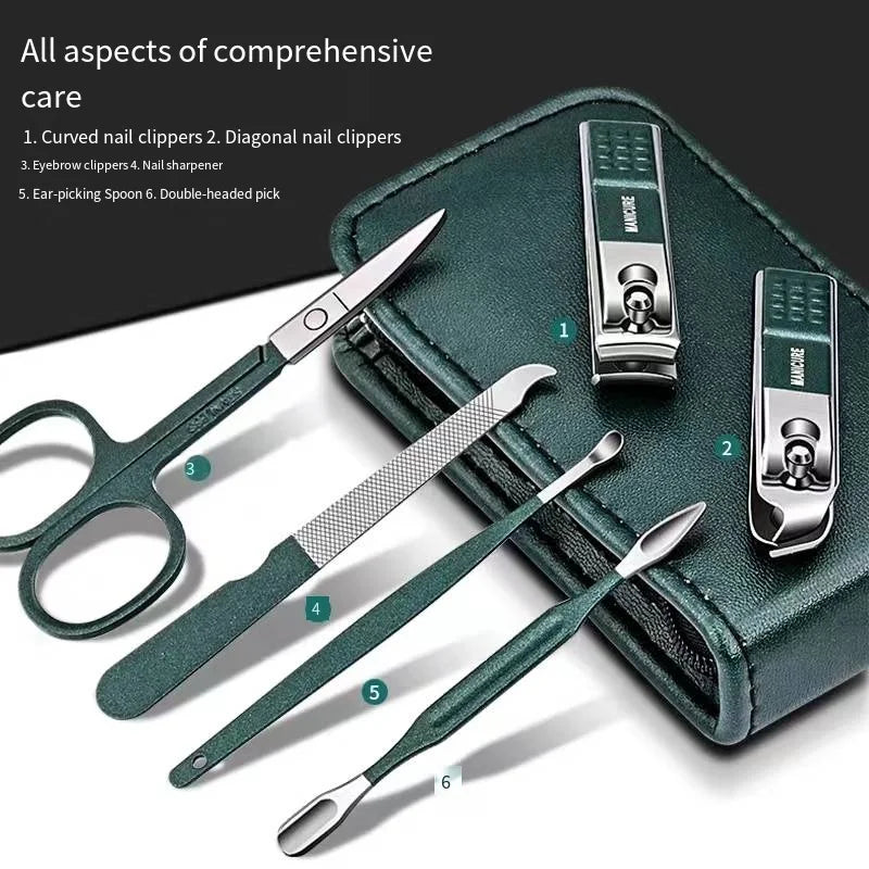 Nail Scissors 6 Piece Set High End Men's And Women's Manicure Beauty Tools