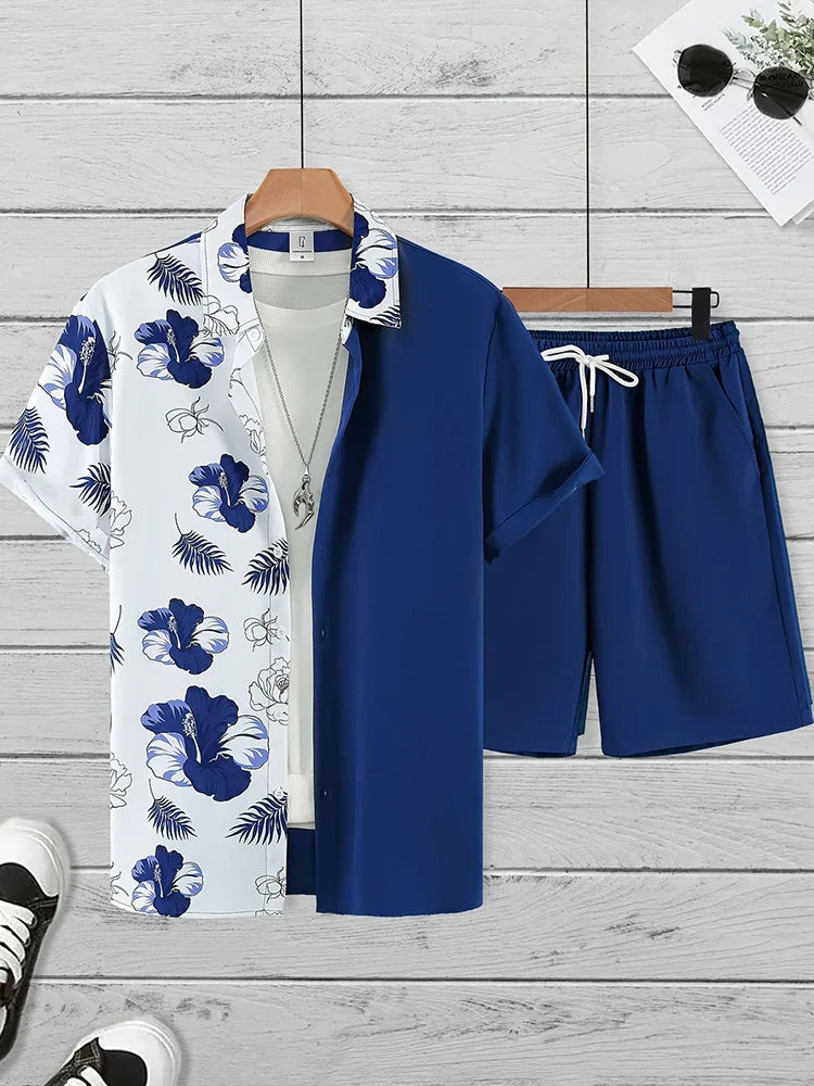 Resort Luxury Style Men's Short-sleeved Outfit