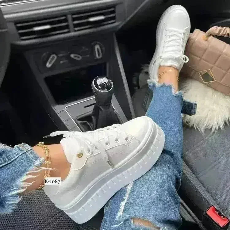 Women's Casual Platform Flat Sneakers