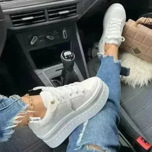 Women's Casual Platform Flat Sneakers