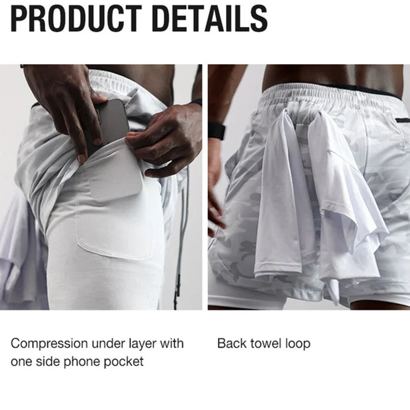 FlexiFit Men's 2-in-1 Performance Running Shorts