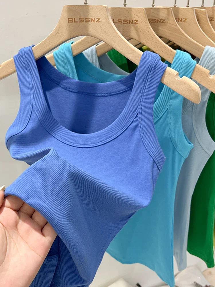Women's Ribbed Elastic Summer Tank 2026
