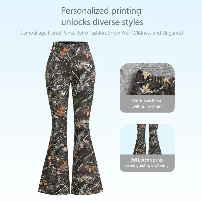 Women's High Waist Yoga Workout Fitness Flare Pants