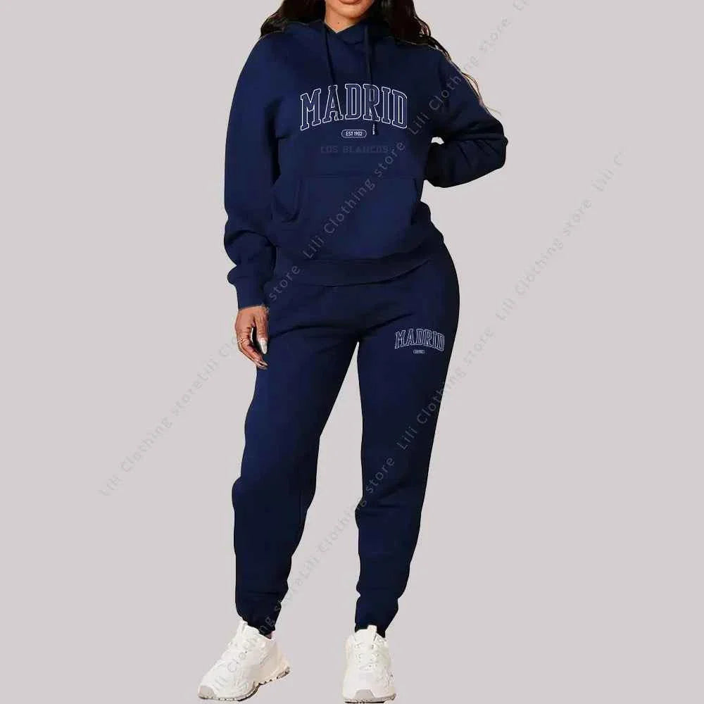 Women's Madrid Print Track Suit 2-Piece Set