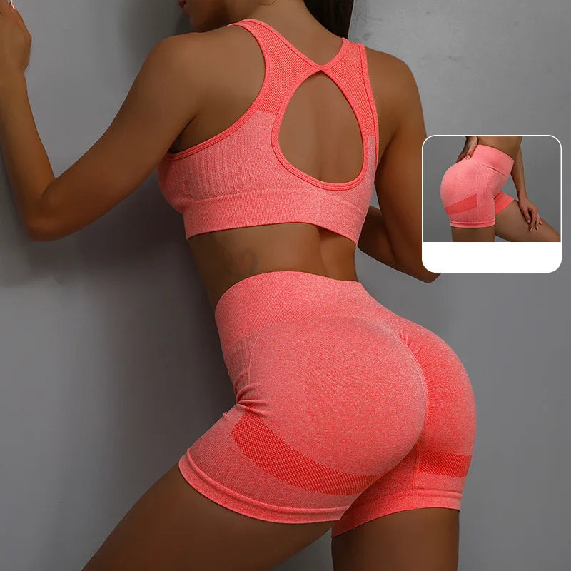 Women's Yoga Fitness Suit Shorts Workout Set