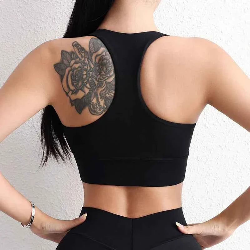 Women's Halter Neck Yoga Crop Top with Removable Pads