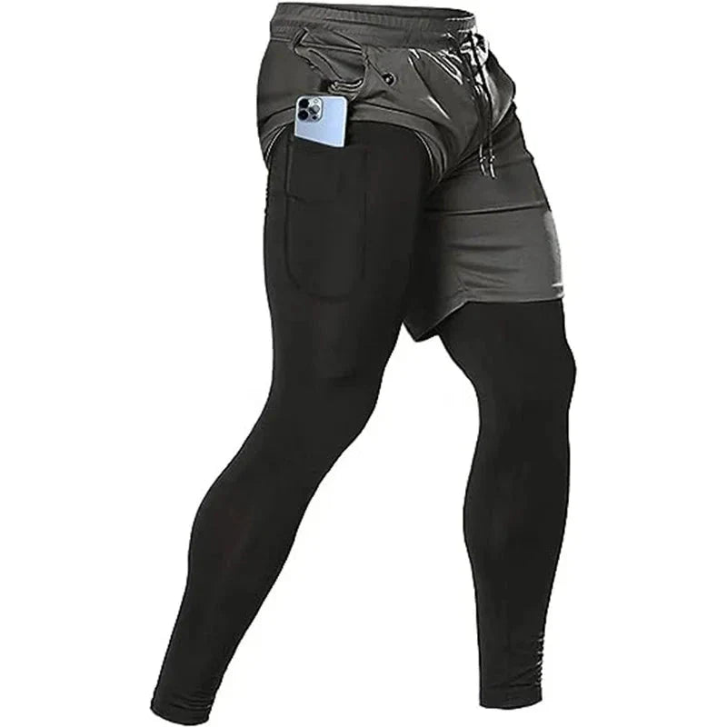 Men’s 2-in-1 Quick-Dry Training Pants – Athletic Joggers for Running, Gym & Fitness