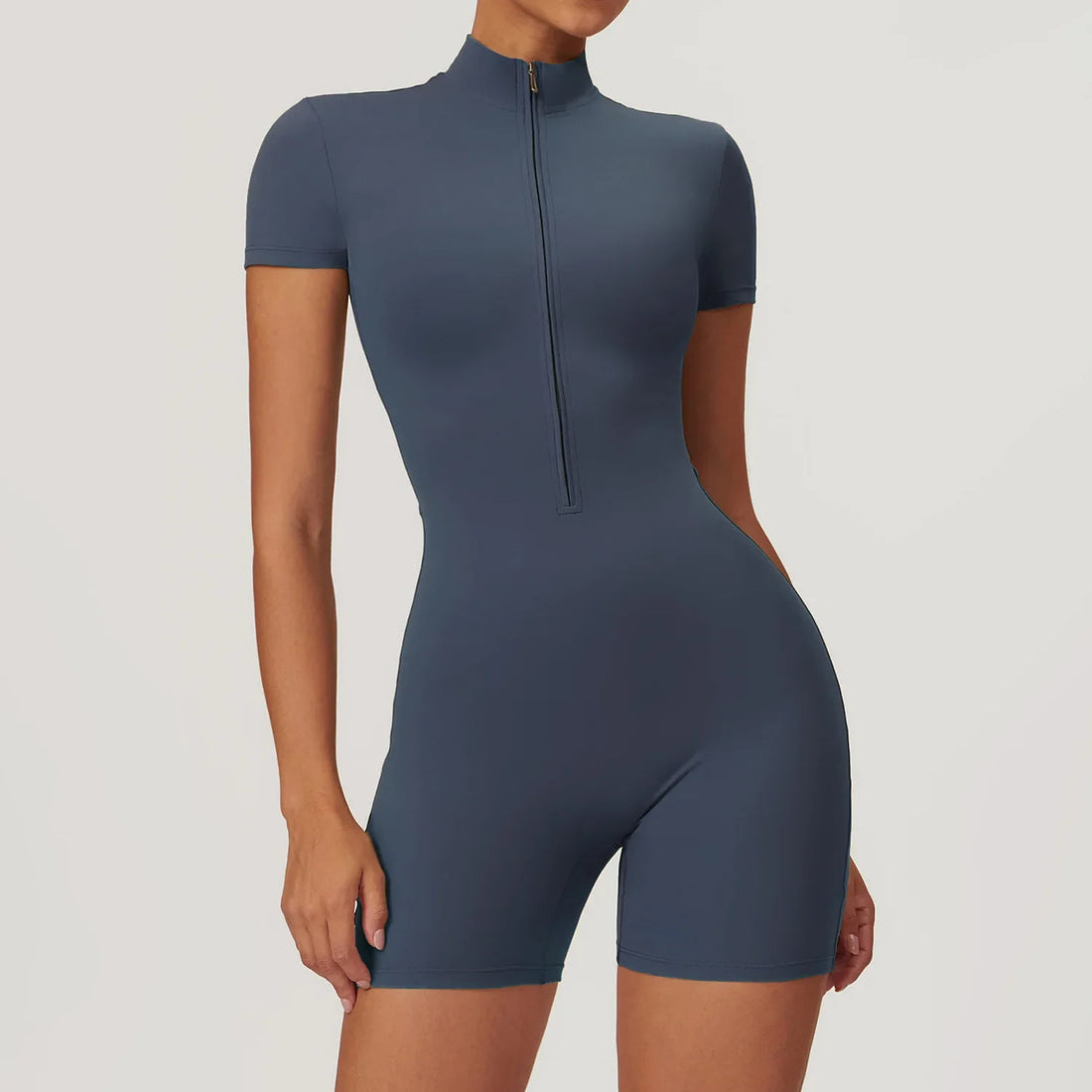 ZenFit Women's Short Sleeve Zip Yoga Bodysuit
