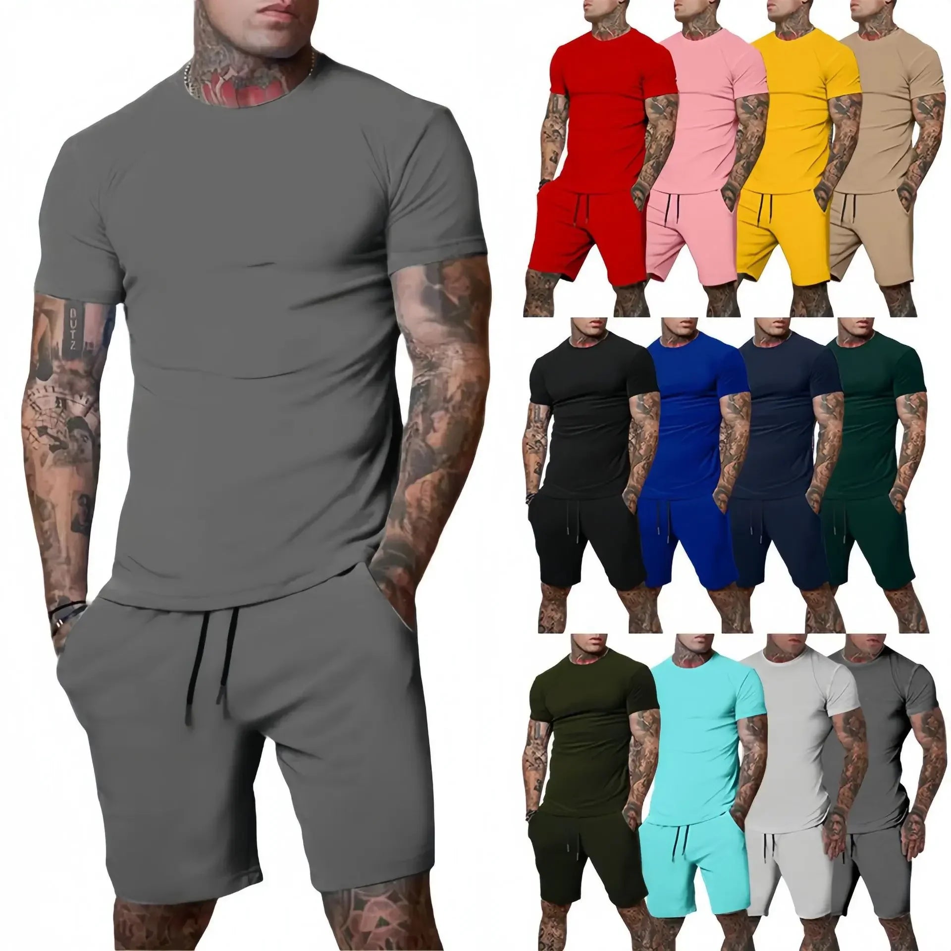 Men's Breathable Summer Sportswear Shorts Set