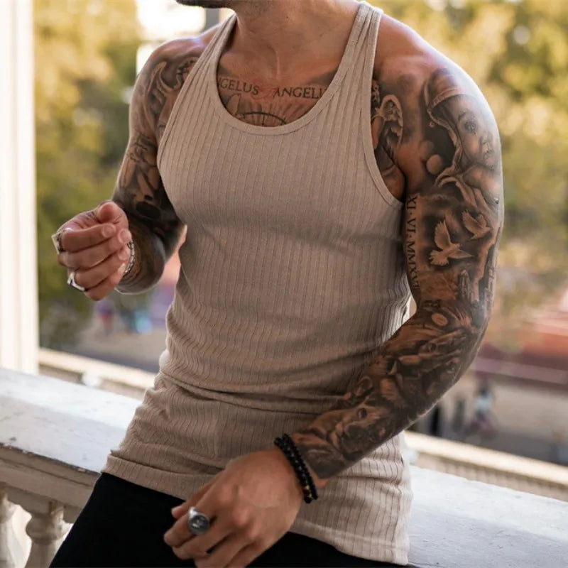 StriveFit Men's Stripe Gym Tank - Summer 2026