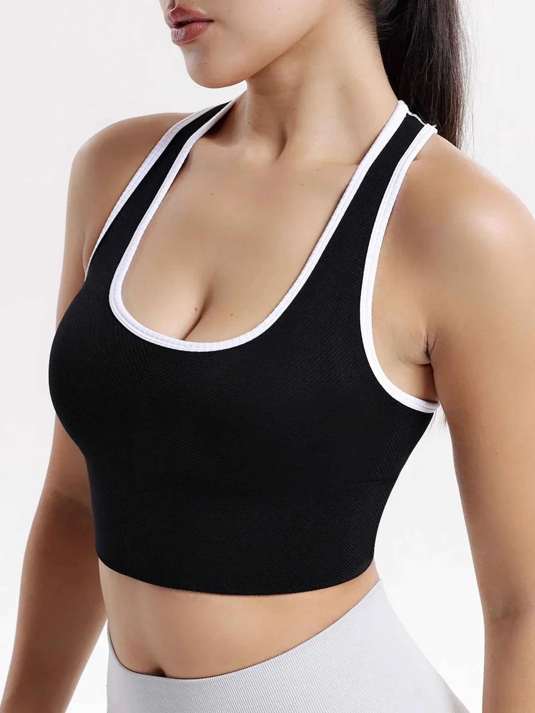 Women's Seamless Ribbed Racerback Sports Bra