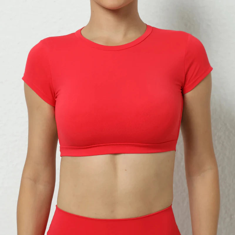 Women's Fitted Backless Fitness Crop Top