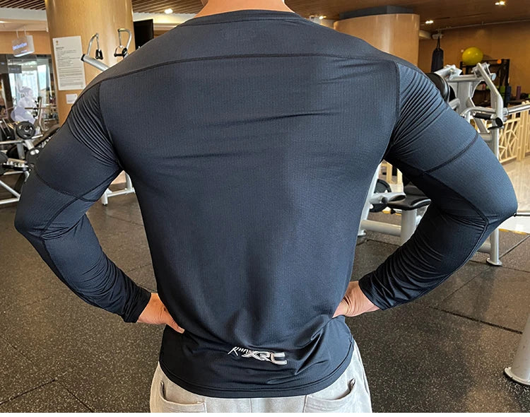 Men's Quick Dry Compression Long-Sleeve Workout Tee