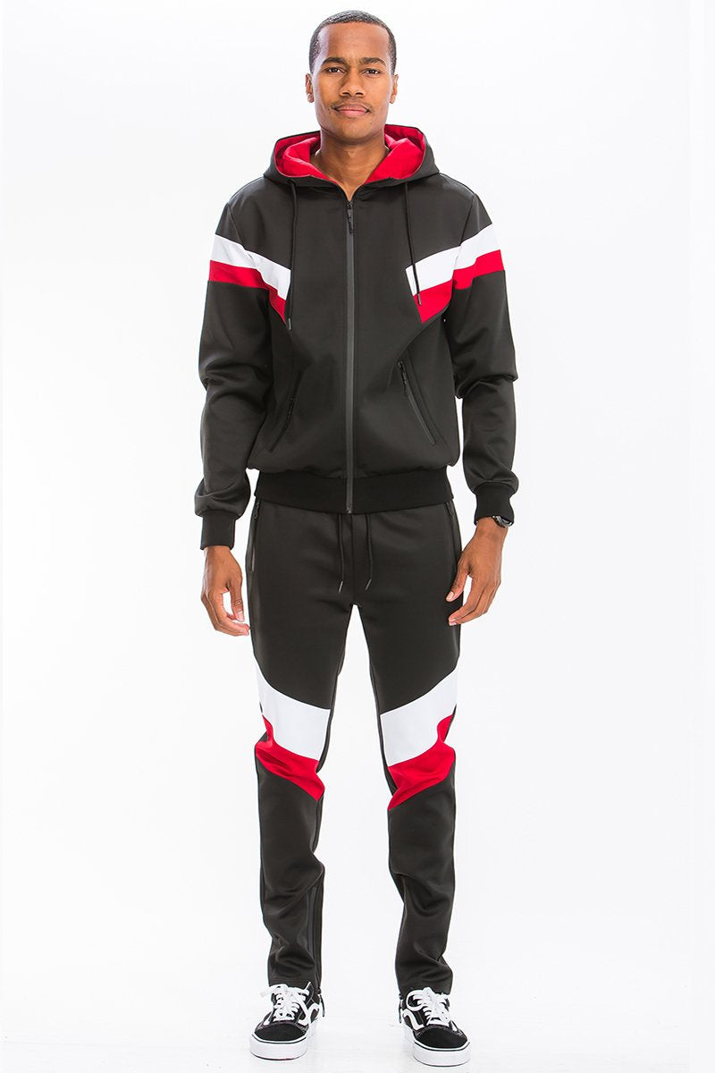 MEN'S POLY SPANDEX PRINTED TRACK SET