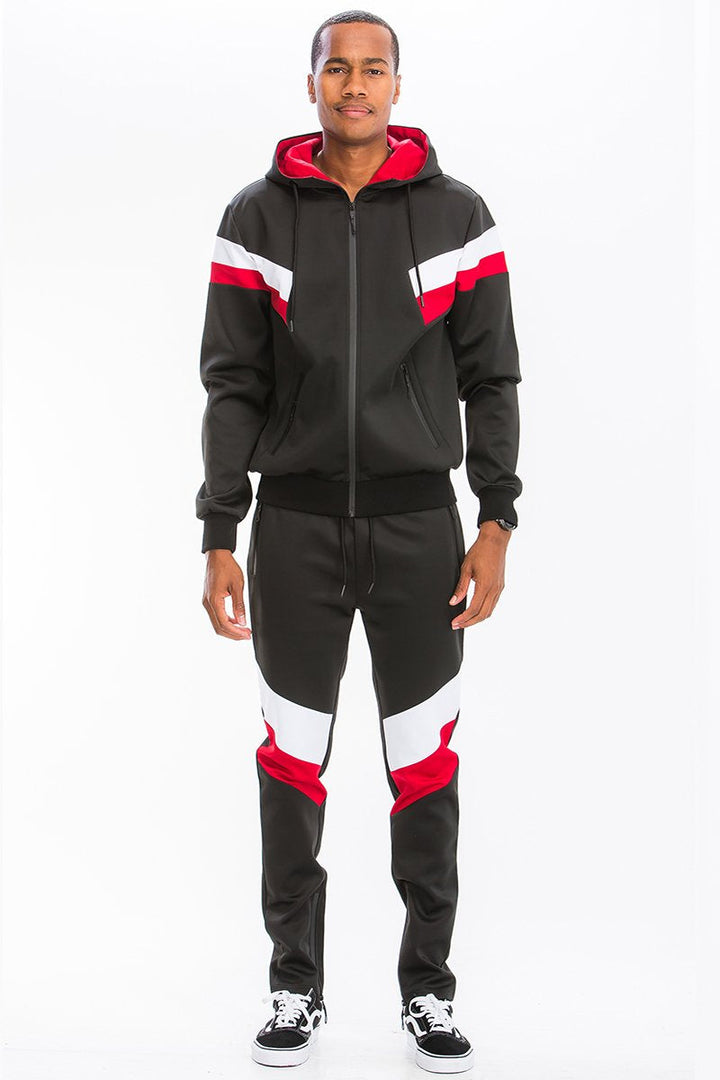 MEN'S POLY SPANDEX PRINTED TRACK SET