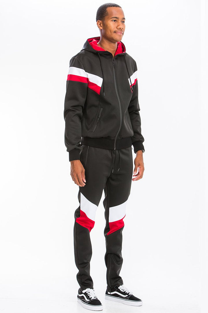 MEN'S POLY SPANDEX PRINTED TRACK SET