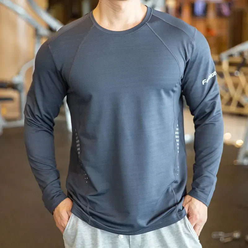 Men's Quick Dry Compression Long-Sleeve Workout Tee