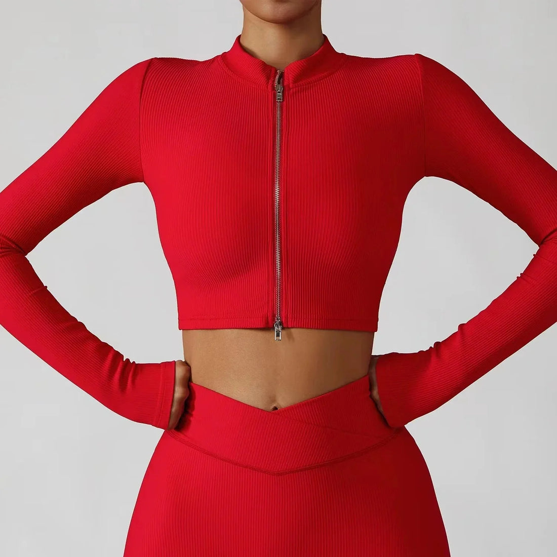 Women's 3-Piece Seamless Yoga Set – Jacket, Bra & Leggings